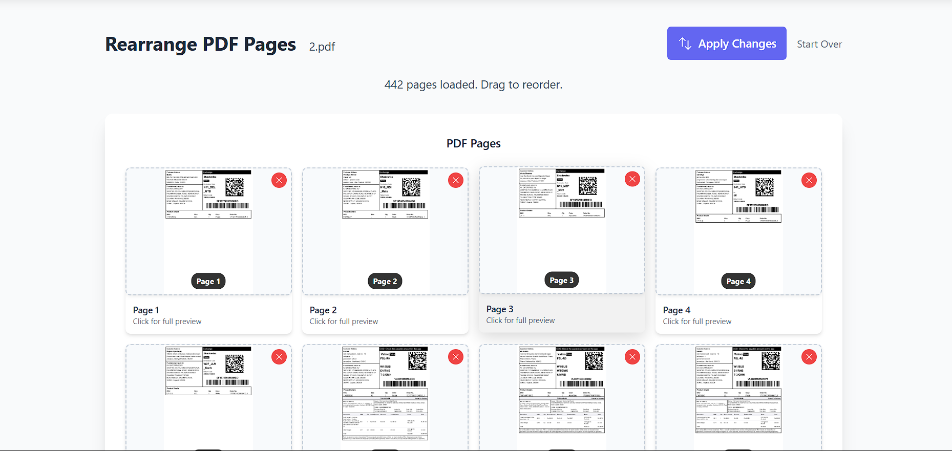 Rearrange Page PDF Illustration